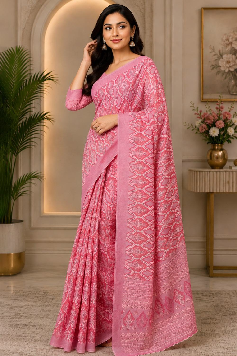 Pink Daily Wear Saree